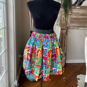 HAND MADE Comic Pattern Skirt!!  One of a kind!!! Women’s L with elastic band.